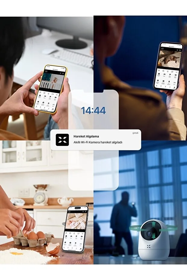 Ev Kamerası | 3’lü Set, 1080p, 3MP, Sesli, Gece Görüşlü, İç Mekan, Güvenlik Kamerası